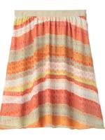 オプティカル×ボーダーミックス柄スカート/レッド系(166)