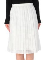 シアーギンガムチェックプリーツスカート/オフホワイト(203)