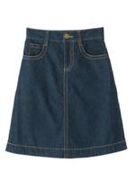 ハンドステッチデニムスカート/ネイビー(093)
