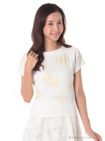 フラワーパーツプリントPo/イエロー