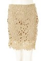 フラワーレースタイトミニスカート/ベージュ