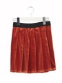 ベロアプリーツスカート/オレンジ