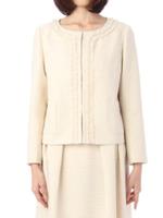 ラメツイードノーカラージャケット/ブラック(019)