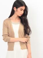 ラメ混リブニットカーディガン/ワインレッド(063)