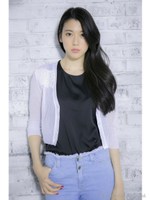 レース切替カーディガン/WH