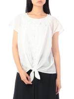 レース前結びTブラウスシャツ/グレー系(010)