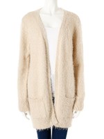 ロングニットカーディガン/グレー