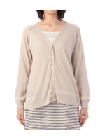 透かしライン裾前後差ニット/ベージュ系(051)