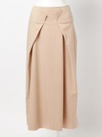 変形タックロングスカート/ピンク