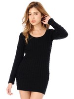 Uネックケーブルワンピース/PURPLE