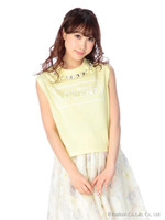 【LIZLISA】ビジュー付ロゴTシャツ/ブルー