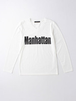 【メンズ】ロゴVネックロンT/オフホワイト