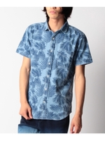 インディゴ総柄リーフシャツ/ブルー(192)