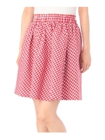 ギンガムチェックフレアスカート/レッド(262)