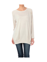 ジョーゼット切り替えチュニックワンピース/ベージュ系(053)