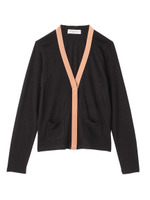 パイピングカーディガン/ブラック(019)