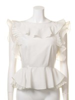 フリルプリーツブラウス/BLK