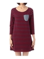 ボーダージャージワンピース/ワインレッド(963)