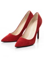 ポインテッドスエードパンプス【冬カタログ掲載】【矢野未希子さん着用】/レッド