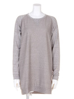 ミニ裏毛ミモレ丈長袖OP レッド F/GRY