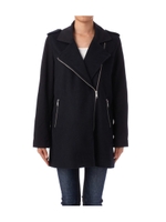 ライダース調セミロングコート/ネイビー(093)