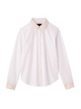 ラメ切り替えブロードシャツ/ホワイト(001)