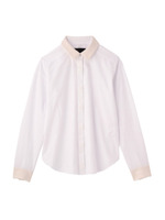 ラメ切り替えブロードシャツ/ホワイト(001)