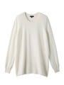 編地切り替えセミAラインプルオーバー/ホワイト(002)