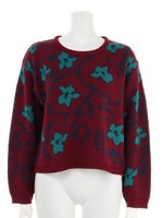 FLOWER JQ KNIT PO/レッド