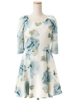 Oビッグスイサイフラワーワンピ/ライトブルー