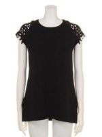 【Sov.】ダル糸天竺袖レースニット/オフ