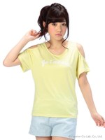 【Tralala】バックリボン袖フレアＴシャツ/ライトグレー