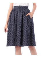 ストライプギャザーフレアスカート/オフホワイト(203)