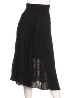 ニットプリーツMIXスカート/BLK