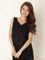 フラワーレーススウェットTOP/BLK