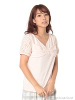 フロントリボンプルオーバー/ピンク