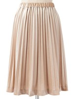 ベロアプリーツスカート/ベージュ