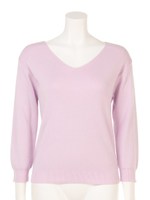 ベロアリボンＶニット/ラベンダー