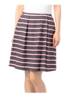 ボーダータックプリーツスカート/ネイビー(393)