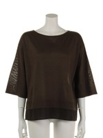 レイヤード風ニットプルオーバー/カーキ