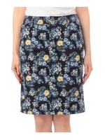 花柄プリントタイトスカート/ブルー系(193)