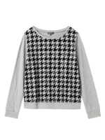 千鳥格子フロッキーカットソー/ライトグレー(411)