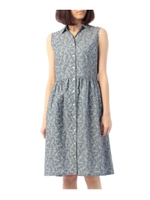 総柄プリントノースリーブワンピース/ライトブルー(391)