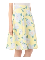 大花柄フレアスカート/レモンイエロー(231)