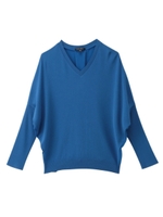 [L]リブドルマン異素材MIXニットトップス/グレー(012)