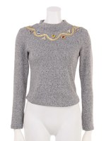 【ANAP】ビジュー&ゴールドテープ付きトップス/GRY