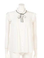 シフォンリボンブラウス/オフ