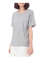 シャドーボーダーヘンリーネックカットソー/ライトグレー(011)