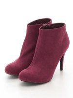 ハイヒールプレーンショートブーツ/RED