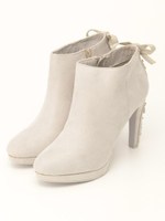 バックビジューショートブーツ/BEIGE